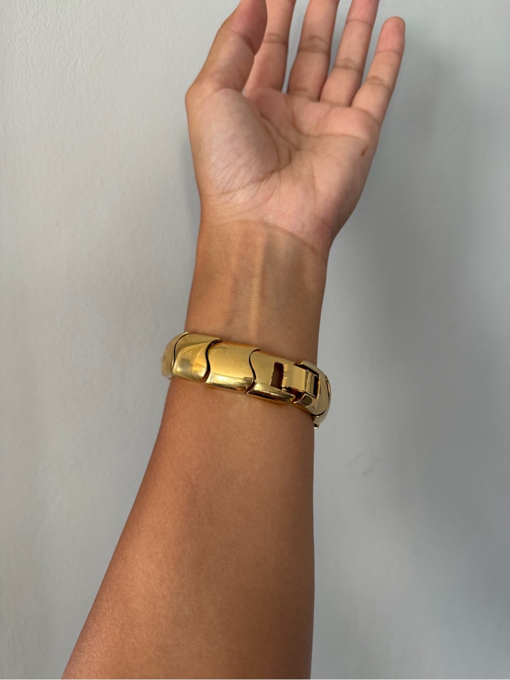 1960’s Givenchy Gold Crystal Accent Hinged Bracelet - Picture 2 of 3